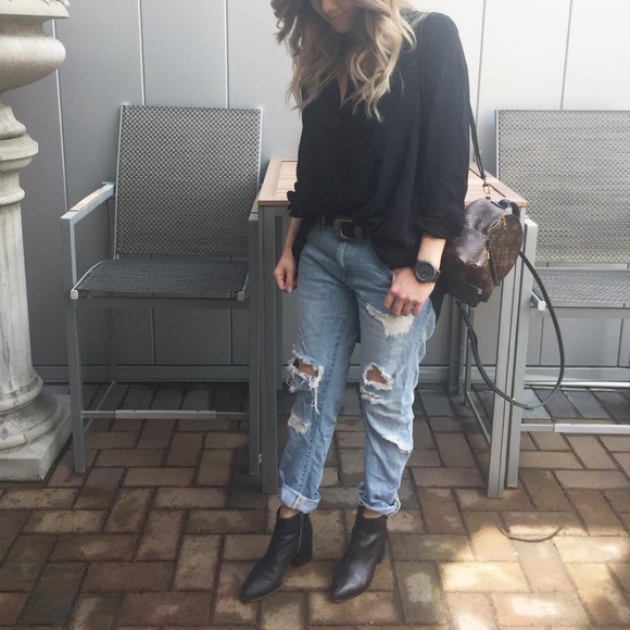 Zara Denim - ZARA distressed boyfriend jeans